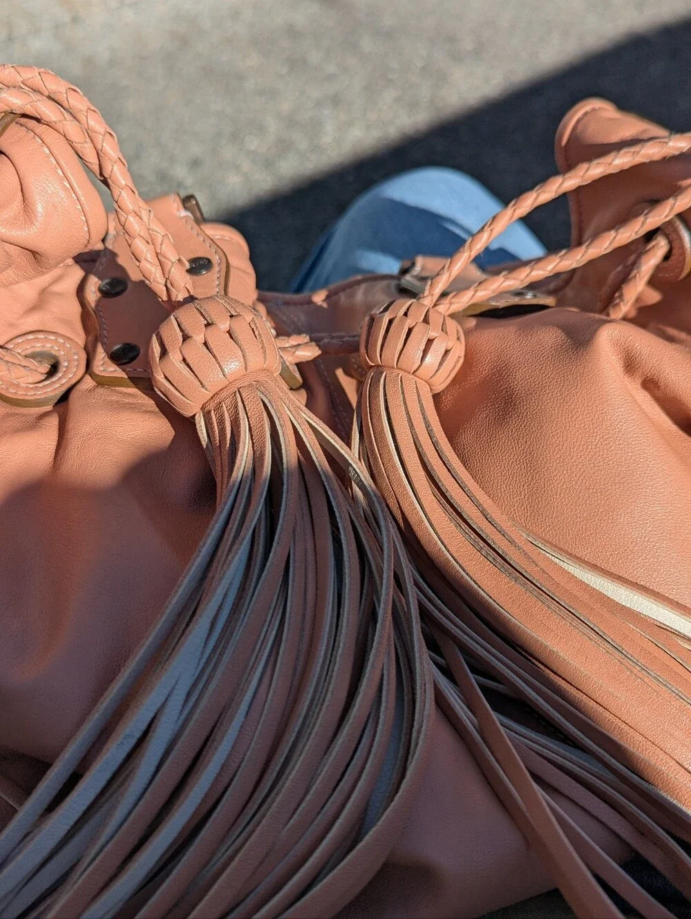 Mulberry | Rare 2010 Leah Slouch Hobo Bag Leather Apricot Rose Gold Hardware